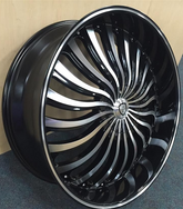 24" Borghini B24 Wheel 🌟 24X9 +30 6X135 + 139.7 🌟 Black & Machined Rim+ Lip